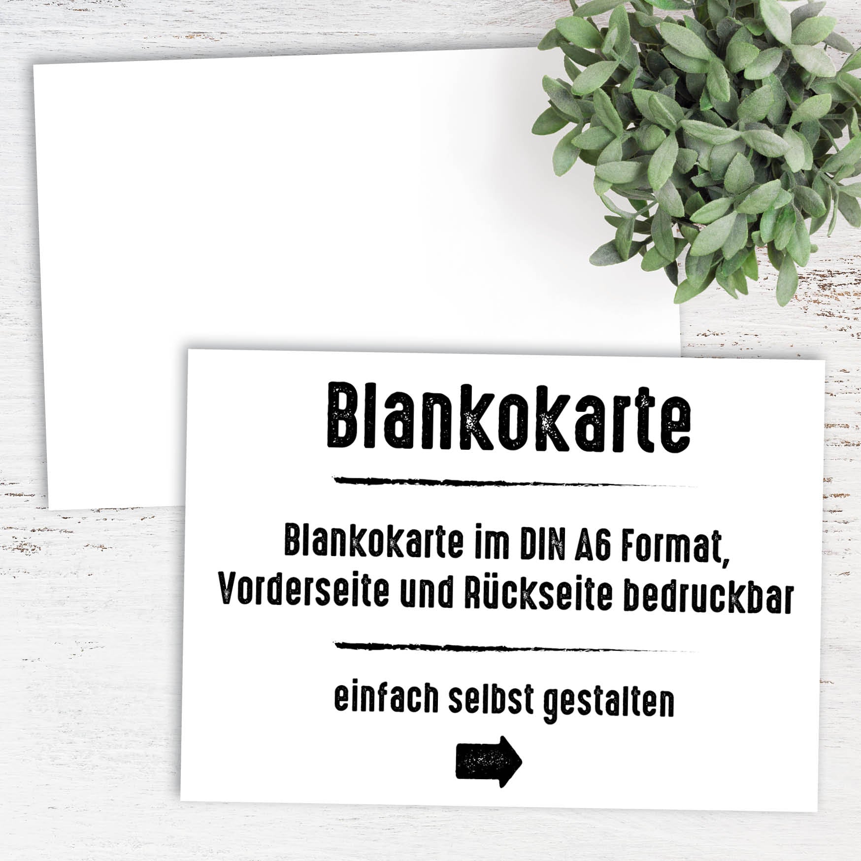 Blankokarte DIN A6 - Querformat weiß Individuelle Einladung